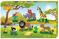 Hama Perlen 3041 Geschenk-Set Safari mit ca. 5.000 bunten Midi Bügelperlen mit Durchmesser 5 mm, Motivvorlagen und 5 Stiftplatten, inkl. Bügelpapier, kreativer Bastelspaß für Groß und Klein