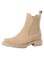Tamaris Damen Chelsea Leder flach, beige, 40 EU