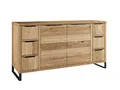 Woodkings Waschtisch Sydney massiv Holz Wildeiche I Bad Unterschrank BxHxT: 138x60x45 I Doppelwaschtisch Badezimmer I Badkommode mit Schubkästen und Türen