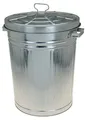 Spetebo Zink Abfalleimer mit Deckel - 55 Liter - XXL Mülleimer draußen - Zinkeimer Outdoor Mülleimer Tonne