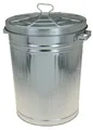 Zink Abfalleimer mit Deckel - 55 Liter - Metall Garten Mülleimer Outdoor Tonne