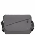Kenorada Messenger Bag Leisure CT17-B | Unisex Umhängetasche mit 14" Laptopfach | Überschlag & 2-Wege-Reißverschluss | Außen- & Innenfächer | Verstellbarer, gepolsterter Schulterriemen (Dark Grey, L)