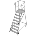 Krause 821065 Aluminium Podestleiter fahrbar, Montage mit Werkzeug Arbeitshöhe (max.): 3.95 m Aluminium 65.4 kg