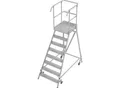 Fahrbare Podestleiter Krause Stabilo Professional, einseitig begehbar, 1x8 Stufen, 600 x 700 mm Plattform, 3950 mm Arbeitshöhe
