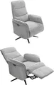 Relax-Fernsehsessel TV zwei-motorisch elektrisch Heizung Massage Chenille Grau / 15600