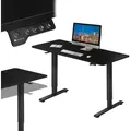 Juskys Höhenverstellbarer Schreibtisch 140x60cm - Elektrisch stufenlos verstellbar Bürotisch Sitz- & Stehtisch Speicherplatz Memory-Funktion - Sc... - Schwarz