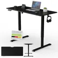 Juskys Höhenverstellbarer Schreibtisch 140x60cm - Elektrisch stufenlos verstellbar Bürotisch Sitz- & Stehtisch Speicherplatz Memory-Funktion - Schwarz