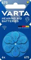 VARTA V 675 Hörgerätebatterie Hearing Aid Bl6, 1.45 V