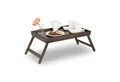 relaxdays Tabletttisch Betttablett Bambus dunkelbraun