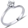 EinStein Diamant Diamantring 0,14 Carat Solitär Diamant Ring Verlobungsring Weißgold, Diamant goldfarben 54