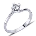 0,14 Carat Solitär Diamant Ring Meisterwerk 14 Karat Weißgold R70027