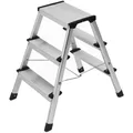 HAILO Trittleiter "D60 StandardLine", 3 Sprossen, Aluminium - silberfarben