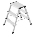 Hailo D60 StandardLine, Aluminium-Trittleiter, 2x3 Stufen (Trittleiter, 68 cm) (4443-701)