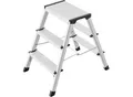 Trittleiter Hailo D60 StandardLine, 2 x 3 Stufen, bis 150 kg, klappbar, Anti-Rutsch-Füße, Aluminium & Kunststoff, B 440 mm