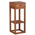 WOHNLING WL1.739 Beistelltisch MUMBAI Massiv-Holz Sheesham 35 cm x 35 cm x 90 cm