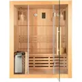 Traditionelle Sauna Skyline L - 150 X 120 Cm Für 3 Personen Sauna Saunakabine Heimsauna Massivholz - Home Deluxe