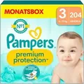 Pampers® Windeln Monatsbox premium protectionTM Größe Gr.3 (6-10 kg) für Babys und Kleinkinder (4-18 Monate), 204 St.