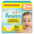 Pampers Premium Protection Größe 3, 204 Windeln, 6kg-10kg, unser Nr. 1 Haut- und Auslaufschutz