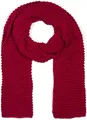 styleBREAKER Damen langer Strick Schal mit Wellen Strickmuster, warmer Winter Strickschal Einfarbig 01018168, Farbe:Bordeaux-Rot