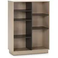 Vs Venta-stock - Bücherregal Bücherregal Vigo 110x80 Cm, Büro Bücherregal, Eiche Und Grau, 80 X 33 X 110 Cm