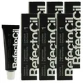 RefectoCil 1 Pure Black tiefschwarz 6 x 15 ml Augenbrauenfarbe & Wimpernfarbe Se