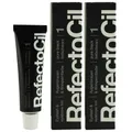 RefectoCil 1 Pure Black tiefschwarz 2 x 15 ml Augenbrauenfarbe & Wimpernfarbe Se