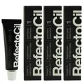 RefectoCil 1 Pure Black tiefschwarz 3 x 15 ml Augenbrauenfarbe & Wimpernfarbe Se