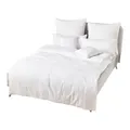 Traumschlaf Hotelbettwäsche • Kochfest & Chlorfest • Mako-Satin aus 100% Baumwolle • Weiß mit Streifen • Pflegeleicht & Atmungsaktiv • Kissenbezug einzeln 40x80 cm