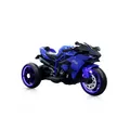 Moni Kinder Elektromotorrad Ninja, drei Kunststoffräder, LED-Beleuchtung, Mp3 blau