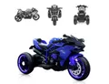 Moni Elektro-Kindermotorrad Kinder Elektromotorrad Ninja, Belastbarkeit 30 kg, drei Kunststoffräder, LED-Beleuchtung, Mp3