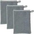 Erwin Müller Microfaser Abschminkhandschuhe grau Größe 15x21 cm, Make-up Entferner, Gesichtsreinigung 3er-Pack - umweltfreundlich, wiederverwendbar, waschbar
