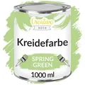 Creative Deco Kreidefarbe Kreidefarbe für Möbel Möbelfarbe Landhaus Vintage Matt Abwaschbar, auf Wasserbasis, Wisch-Effekt Gradient-Effekt möglich grün