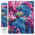DIAMOND DOTZ DD10.002 - Original 5D Diamond Painting Set Blaue Papageien, Kreativset mit 8.982 Diamant Mosaiksteinen, Malset ca. 52 x 42 cm, DIY Komplettset für Erwachsene und Kinder ab 8 Jahren