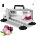 VEVOR Kommerzieller Tomatenschneider, 3/16 Zoll Tomatenschneider, Hochleistungs-Zwiebelschneider aus Edelstahl, Manueller Gemüseschneider, zum Schneiden von Tomaten, Gurken, Bananen