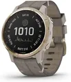 Garmin Fenix 6S 42 mm beige am Velours Armband grau [Pro Solar Edition]
