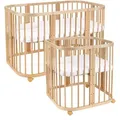 BABYBETT NATUR, 7in1 mit Matratze