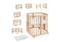 Waldin Babybett Mobiles Babybett aus Holz 7in1 mit Matratze, mitwachsend