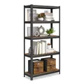 SONGMICS Standregal, Bücherregal, Lagerregal, 5 Ablagen, Küchenregal, Regal, 30 x 75 x 150 cm, bis 650 kg belastbar, verstellbare Ablagen, Industrie-Design, vintagebraun-schwarz GLR030B01