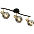 QAZQA Deckenleuchte Gold 45 cm mit Rauchglas 3 Flammig Vidro