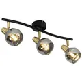 Deckenleuchte Gold 45 Cm Mit Rauchglas 3-flammig - Vidro