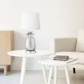 Navaris 2x Lampenschirm Tischlampe E27 rund - 16,2x15,3x22cm - Lampenschirme für Tischlampen Set - E 27 Leuchtenschirm - Weiß Silber