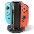 Lioncast® Joy Con Quad-Charger für Nintendo Switch [mit LED Ladeanzeige] - Nintendo Switch Controller Ladestation extra stabiler Stand - Nintendo Switch Joy Con Halterung Ladestation