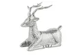 Marrakesch Orient & Mediterran Interior Dekofigur Weihnachtsdeko Hirsch Silber 19cm Handarbeit Dekofigur aus Aluminium (1 St), Handarbeit