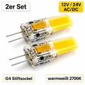 G4 LED 12V 24V AC/DC Warmweiß 2700K 1,5W 2er Set Stiftsockel 150lm dimmbar 360°