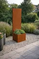 ESTEXO Sichtschutzelement Sichtschutz Edelrost 150 cm Sichtschutzwand Gartendekoration Zaun Rost Metall (mit Hochbeet)