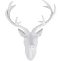 Mojawo XXL Hirschgeweih Hirschkopf Geweih 10 Ender Silber Optik 48x32x61cm Skulptur