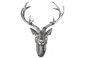 Mojawo Wanddekoobjekt XXL Hirschgeweih Hirschkopf Geweih 10-Ender Silber Optik 48x32x61cm