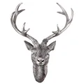 XXL Hirschgeweih Hirschkopf Geweih 10-Ender Silber Optik 48x32x61cm Skulptur