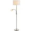 Trio Leuchten Stehleuchte Hotel, Nickel, Textil, 40x170x40 cm, getrennt schaltbar, Lesearm, Flexarm, mit Schalter, Lampen & Leuchten, Innenbeleuchtung, Stehlampen, Stehlampen