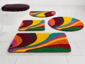 Badematte "Welle" Höhe 20 mm rutschhemmend beschichtet fußbodenheizungsgeeignet strapazierfähig bunt, Badteppich, Badematten auch als 3 teiliges Set & rund bunt 1 Stk. rund ( Ø 80 cm) - 1 Stk.